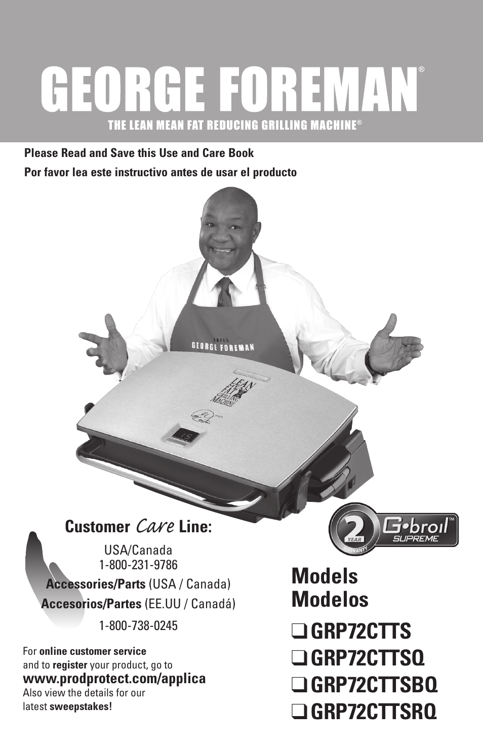 George Foreman GRP72CTTSQ User Manual | 19 pages