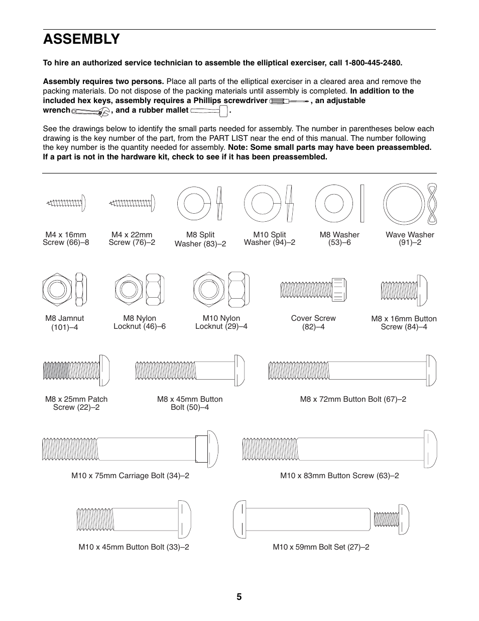 Assembly | Gold's Gym GGEL62707.1 User Manual | Page 5 / 20