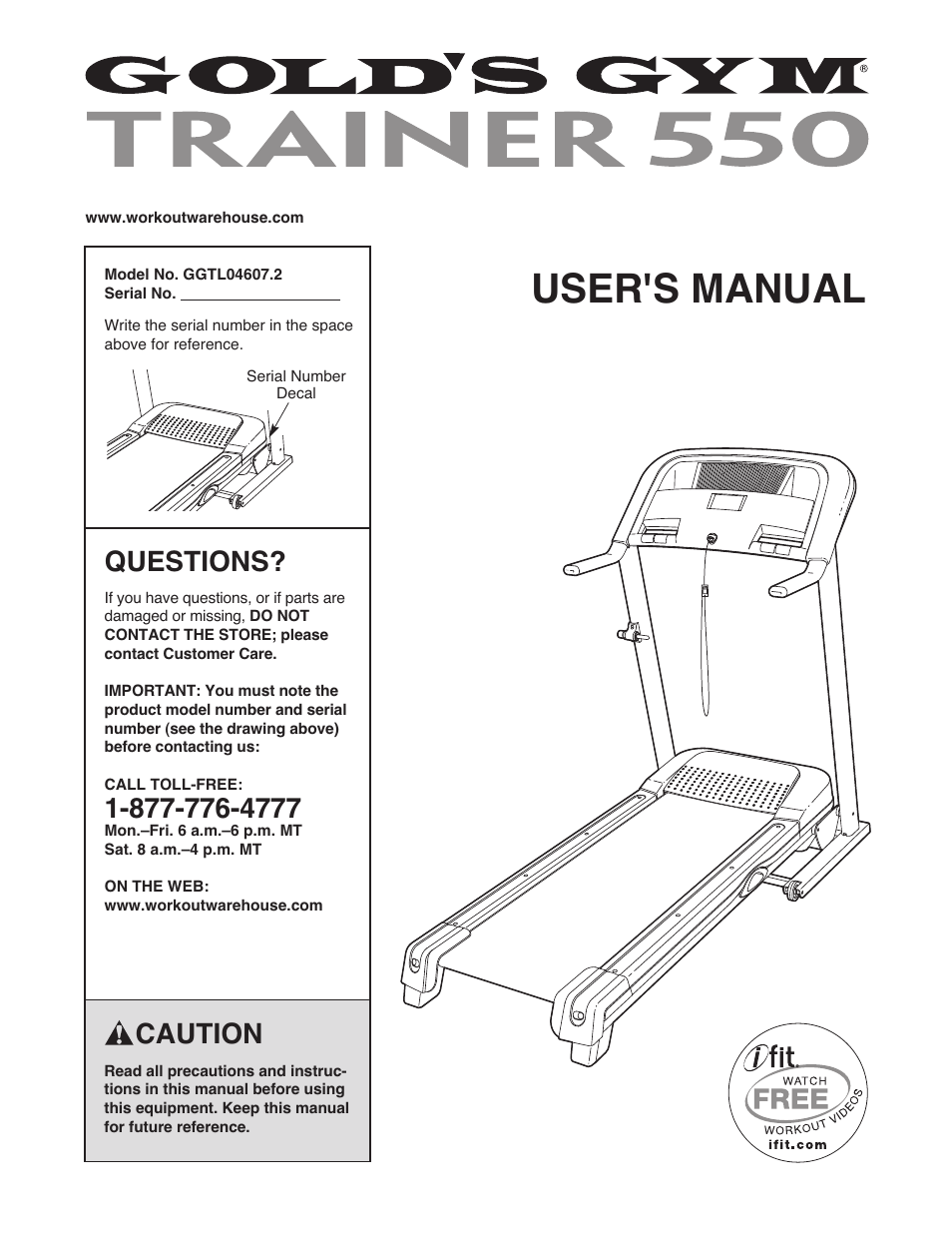 Gold's Gym 550 User Manual | 32 pages