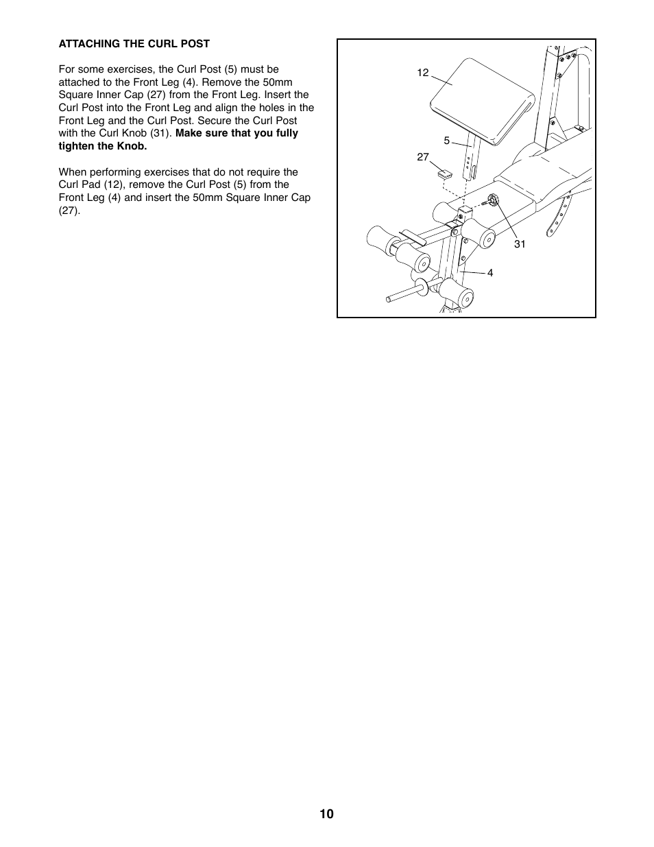 Gold's Gym XR15 GGBE14820 User Manual | Page 10 / 15