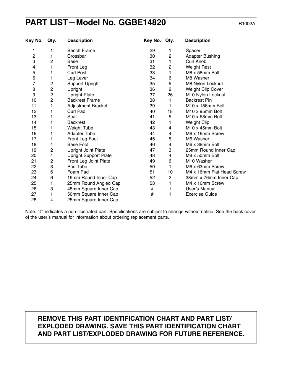 Gold's Gym XR15 GGBE14820 User Manual | Page 14 / 15