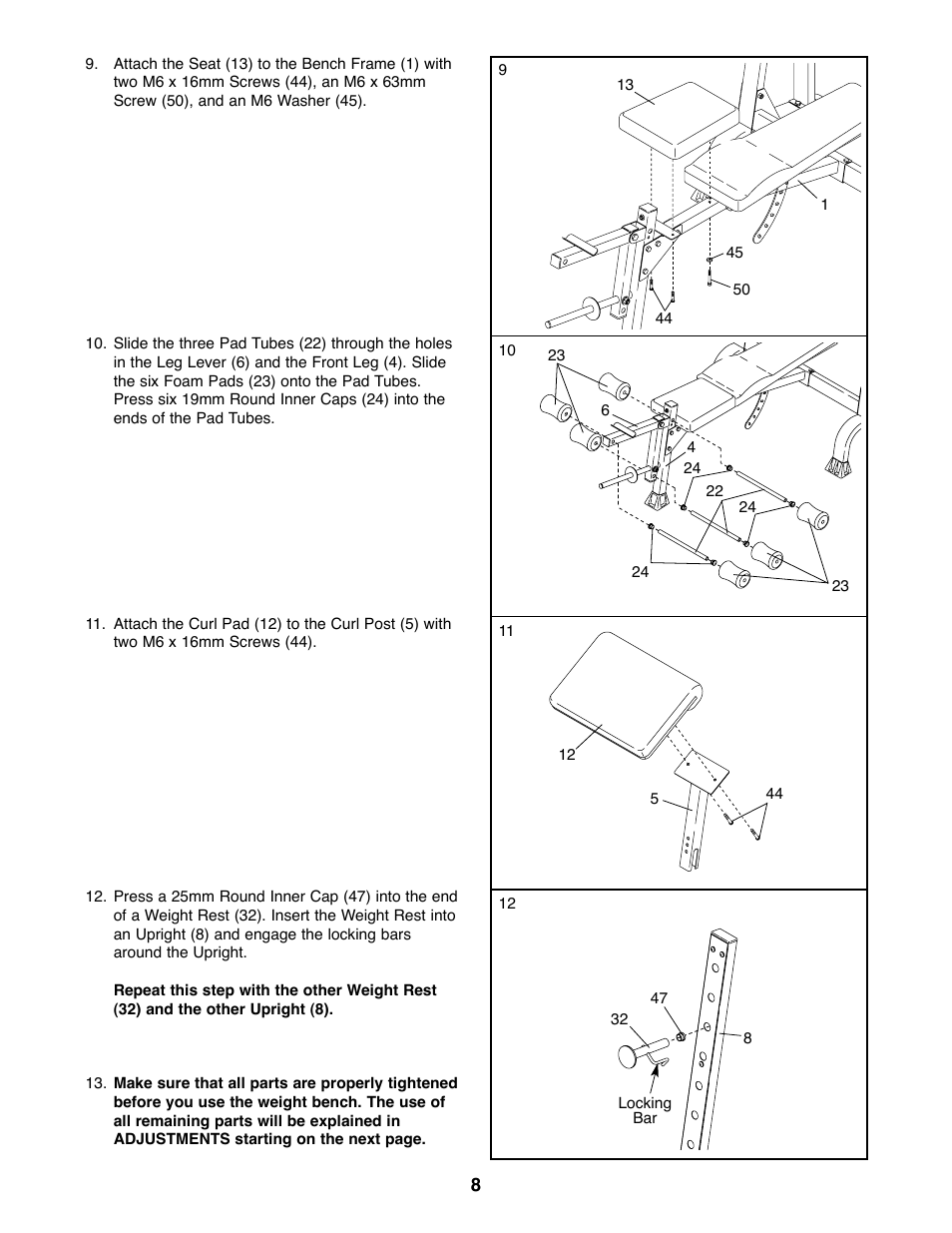 Gold's Gym XR15 GGBE14820 User Manual | Page 8 / 15