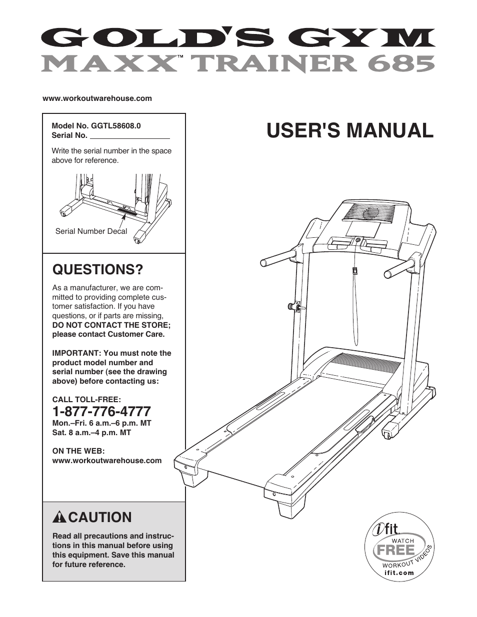 Gold's Gym GGTL58608.0 User Manual | 32 pages
