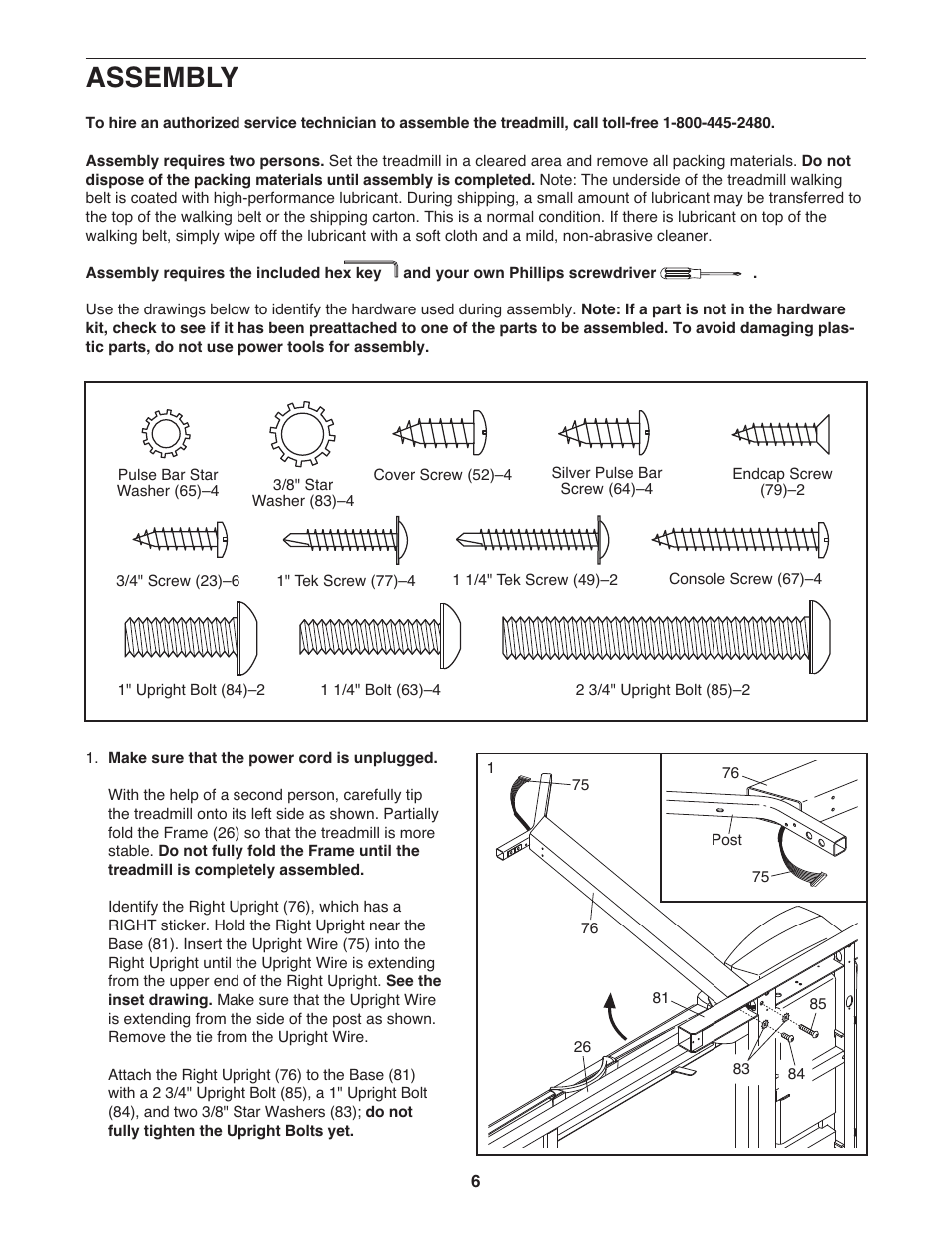 Assembly | Gold's Gym GGTL58608.0 User Manual | Page 6 / 32