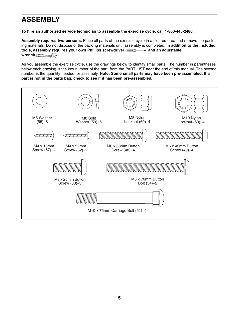 Assembly | Gold's Gym GGEX61707.0 User Manual | Page 5 / 20