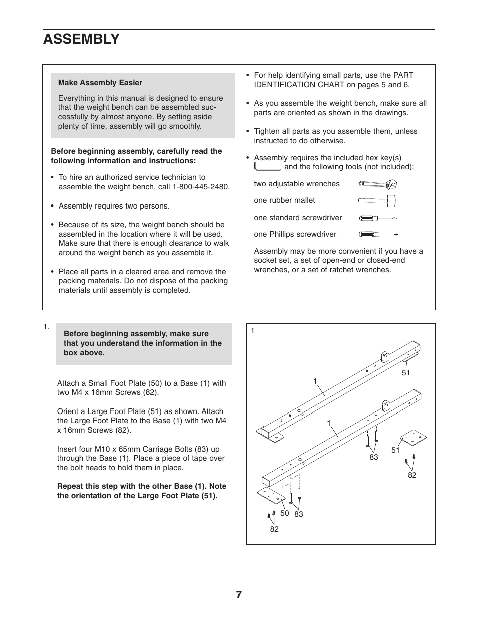 Assembly | Gold's Gym GR 7000 GGBE6974.1 User Manual | Page 7 / 40