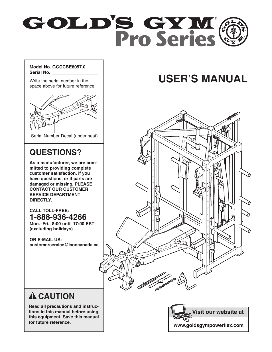 Gold's Gym GGCCBE8057.0 User Manual | 44 pages