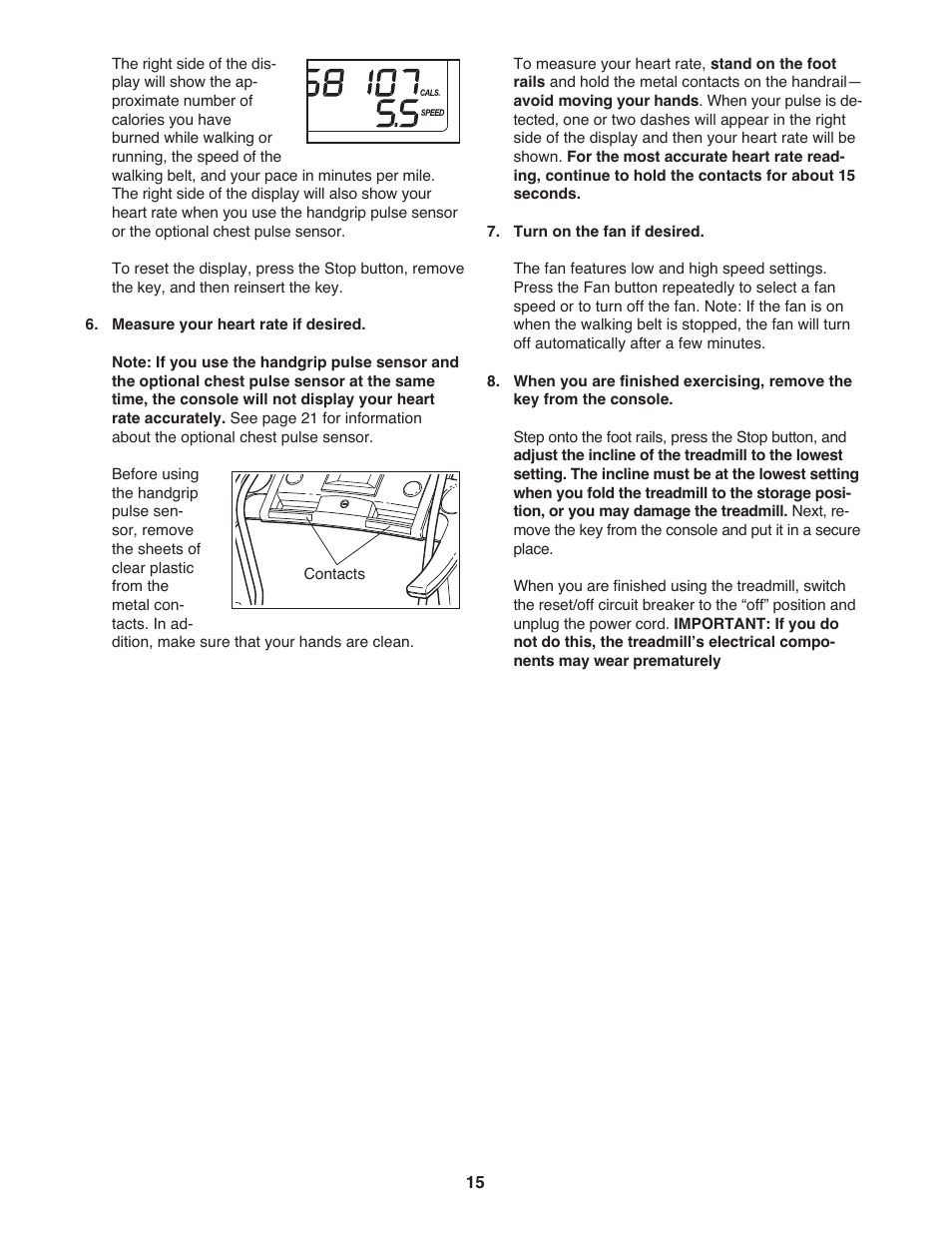 Gold's Gym Maxx Crosswalk 650 User Manual | Page 15 / 36