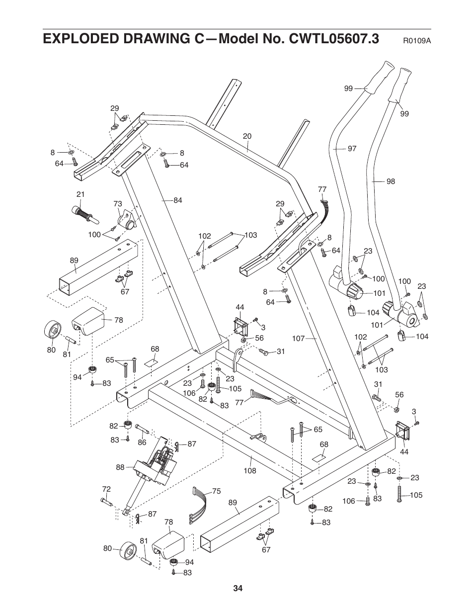Gold's Gym Maxx Crosswalk 650 User Manual | Page 34 / 36