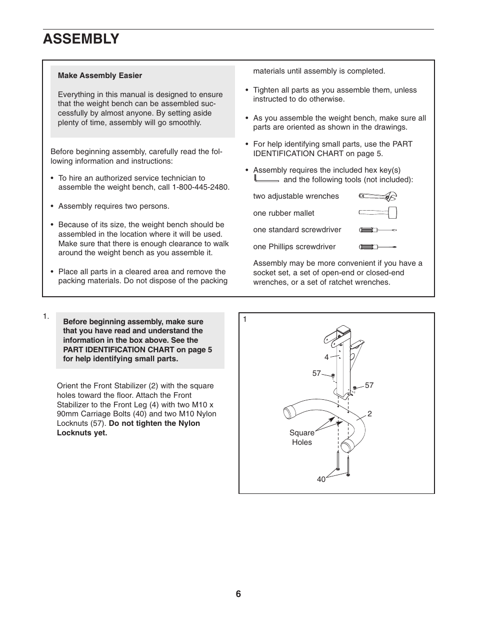 Assembly | Gold's Gym GGBE1657.0 User Manual | Page 6 / 20