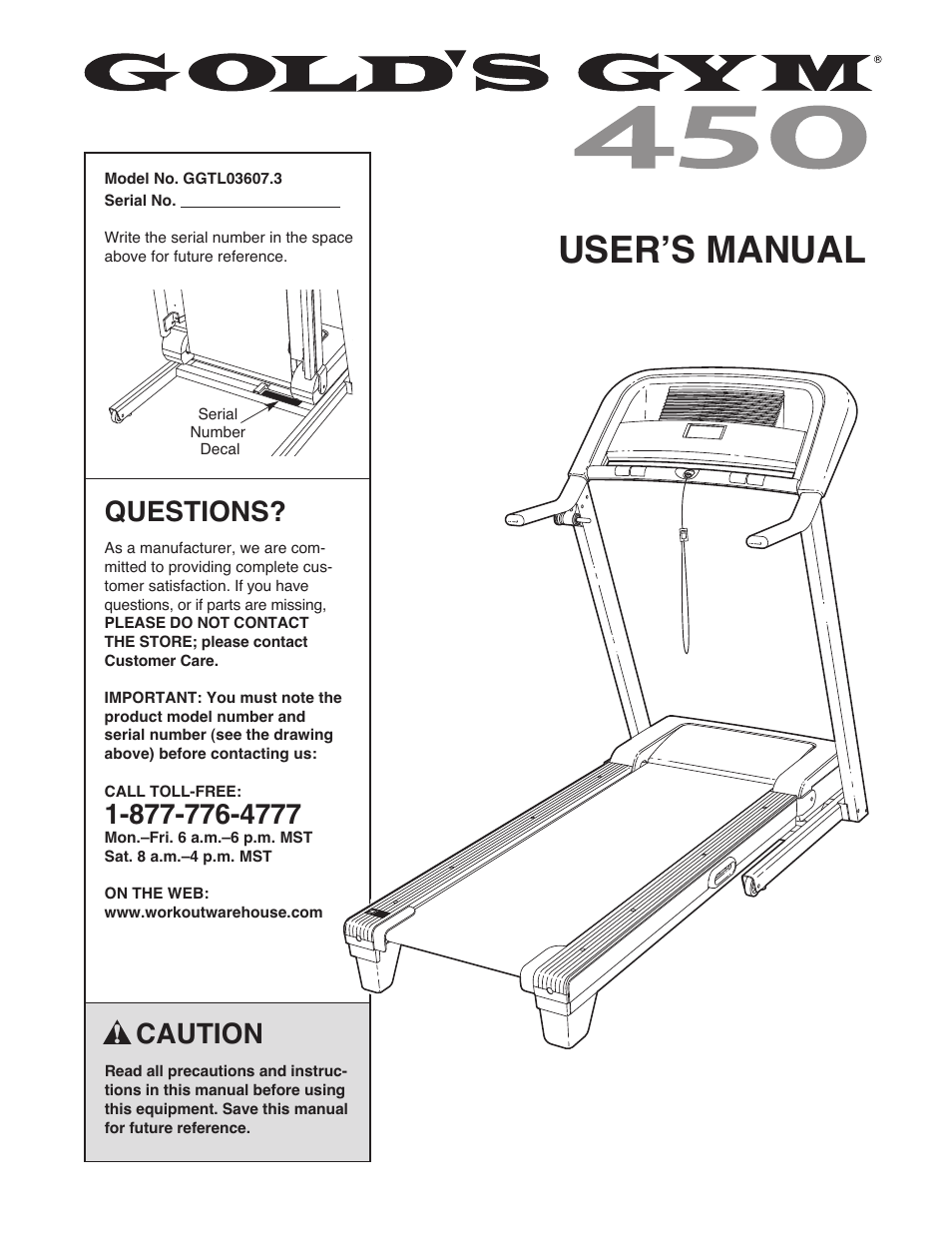 Gold's Gym GGTL03607.3 User Manual | 28 pages