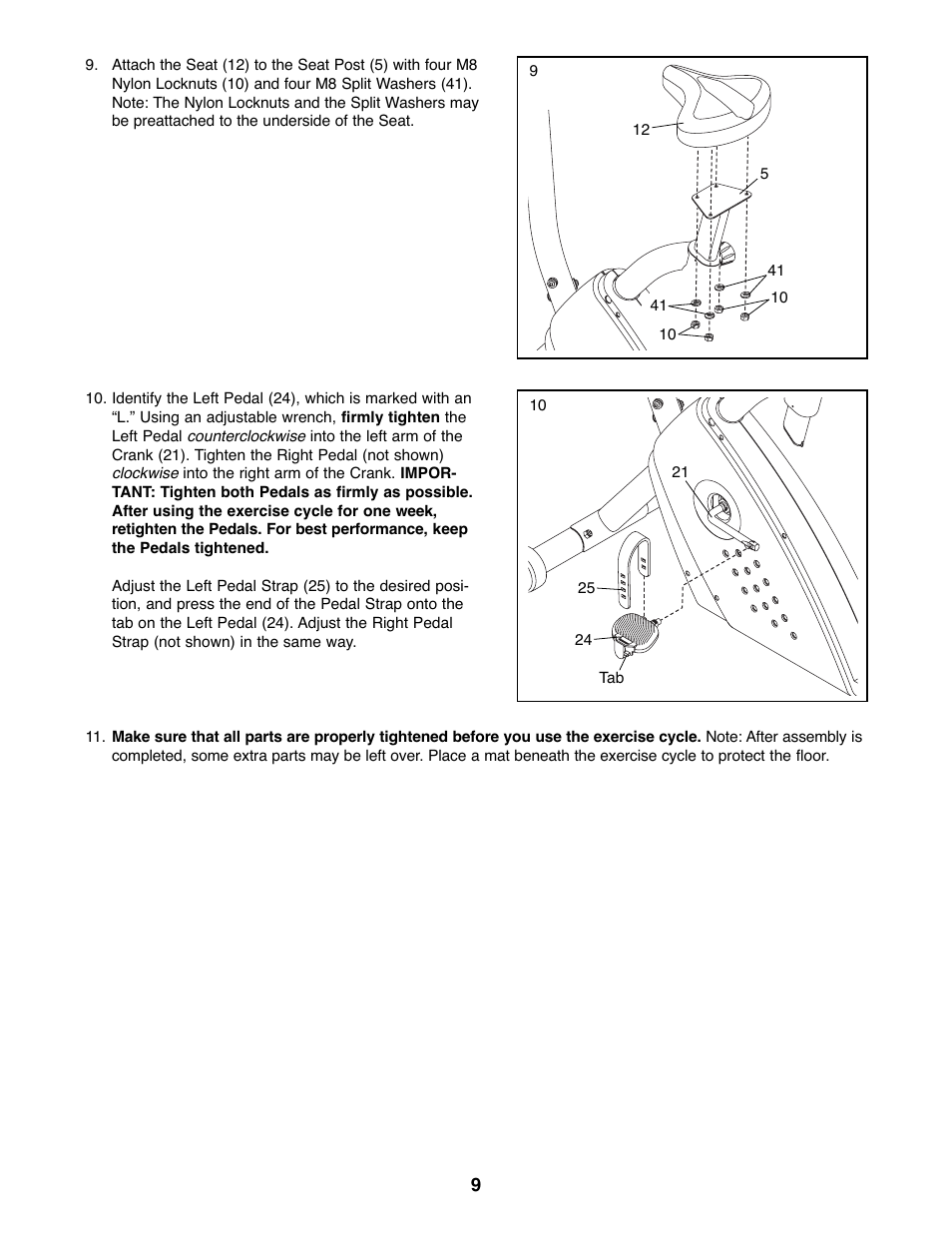 Gold's Gym GGEX61607.0 User Manual | Page 9 / 20