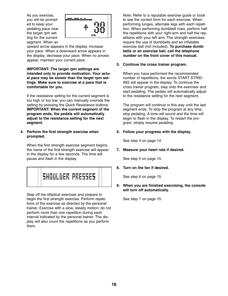 Gold's Gym GGEL67907.0 User Manual | Page 16 / 28