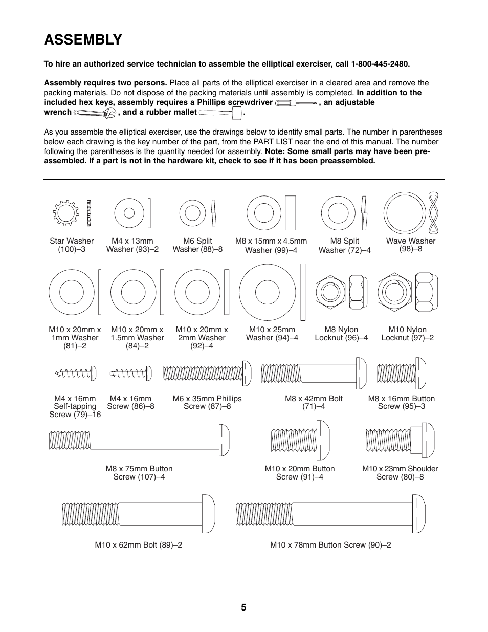 Assembly | Gold's Gym GGEL67907.0 User Manual | Page 5 / 28