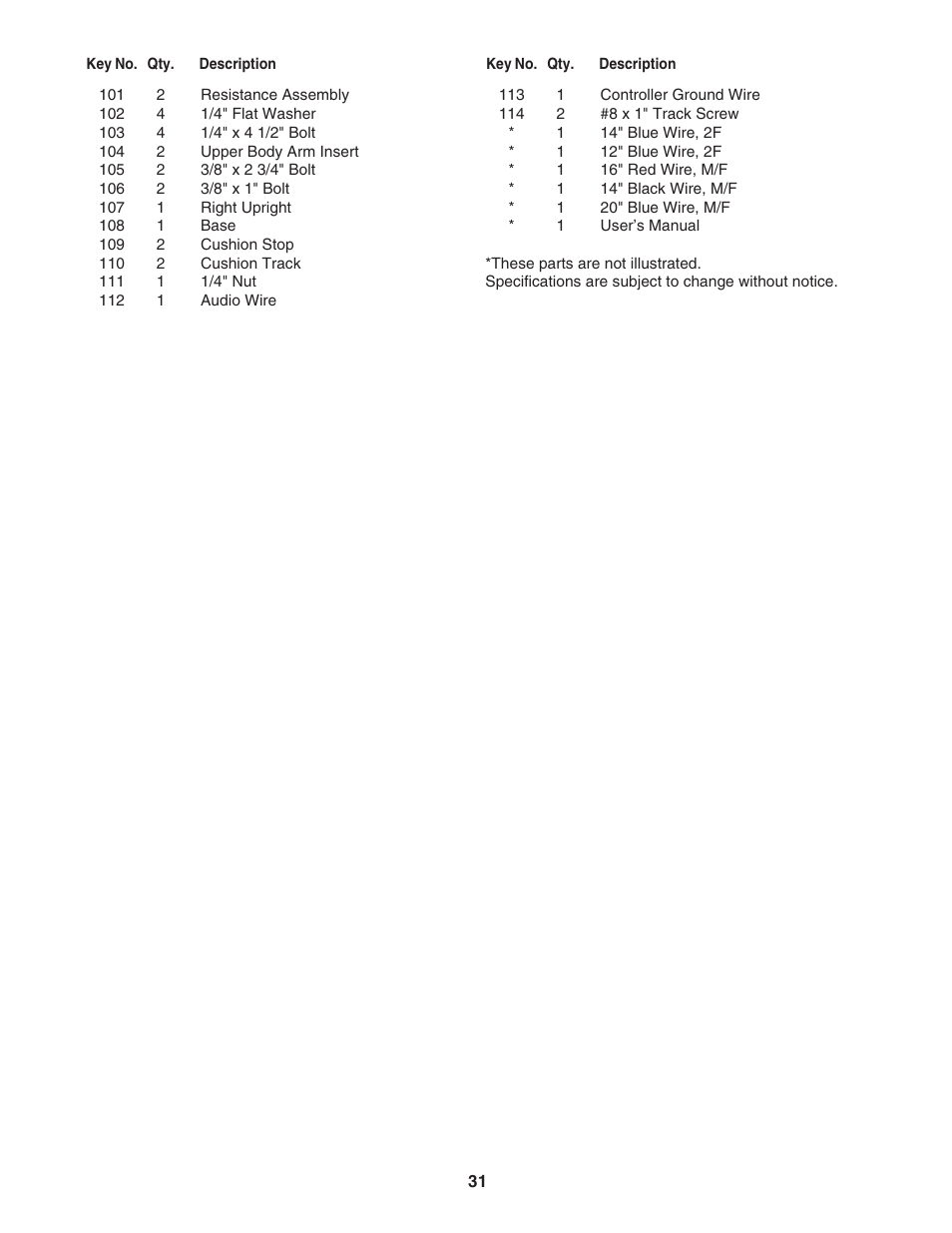 Gold's Gym CWTL05607 User Manual | Page 31 / 36