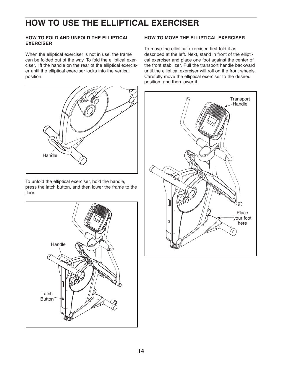 How to use the elliptical exerciser | Gold's Gym GGEL66008.0 User Manual | Page 14 / 28