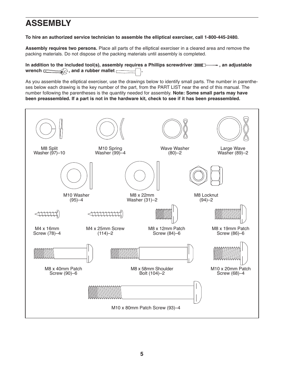 Assembly | Gold's Gym GGEL66008.0 User Manual | Page 5 / 28