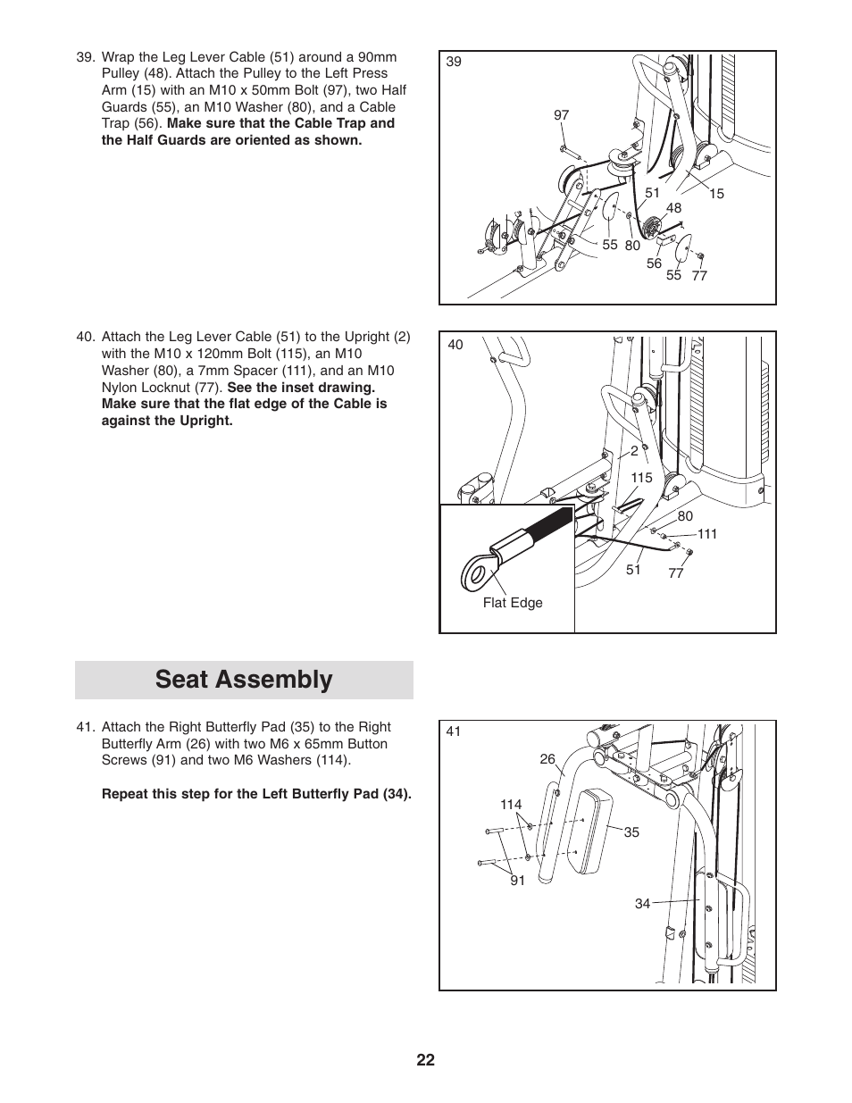 Seat assembly | Gold's Gym Platinum GGSY3058.0 User Manual | Page 22 / 36