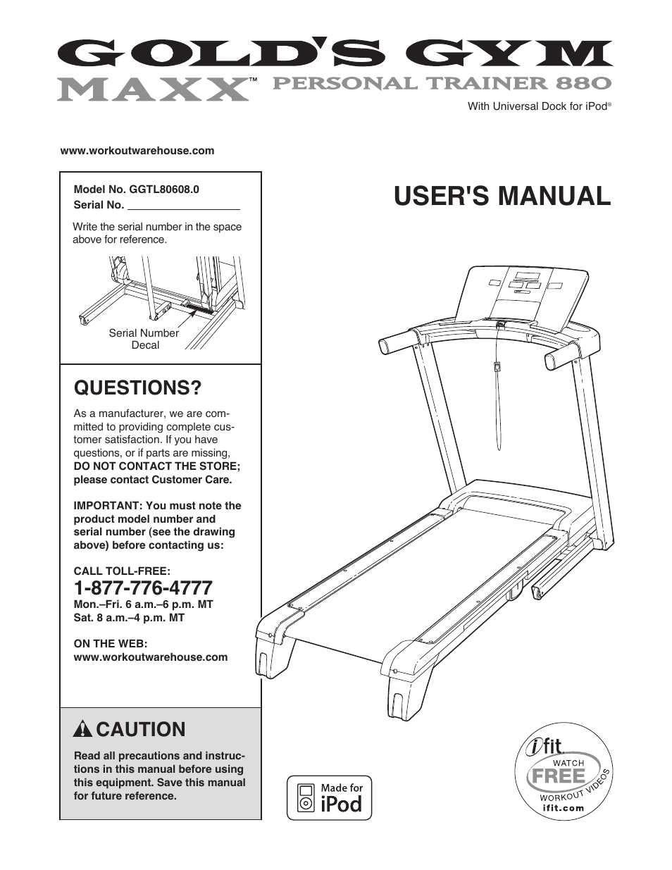 Gold's Gym GGTL80608.0 User Manual | 36 pages