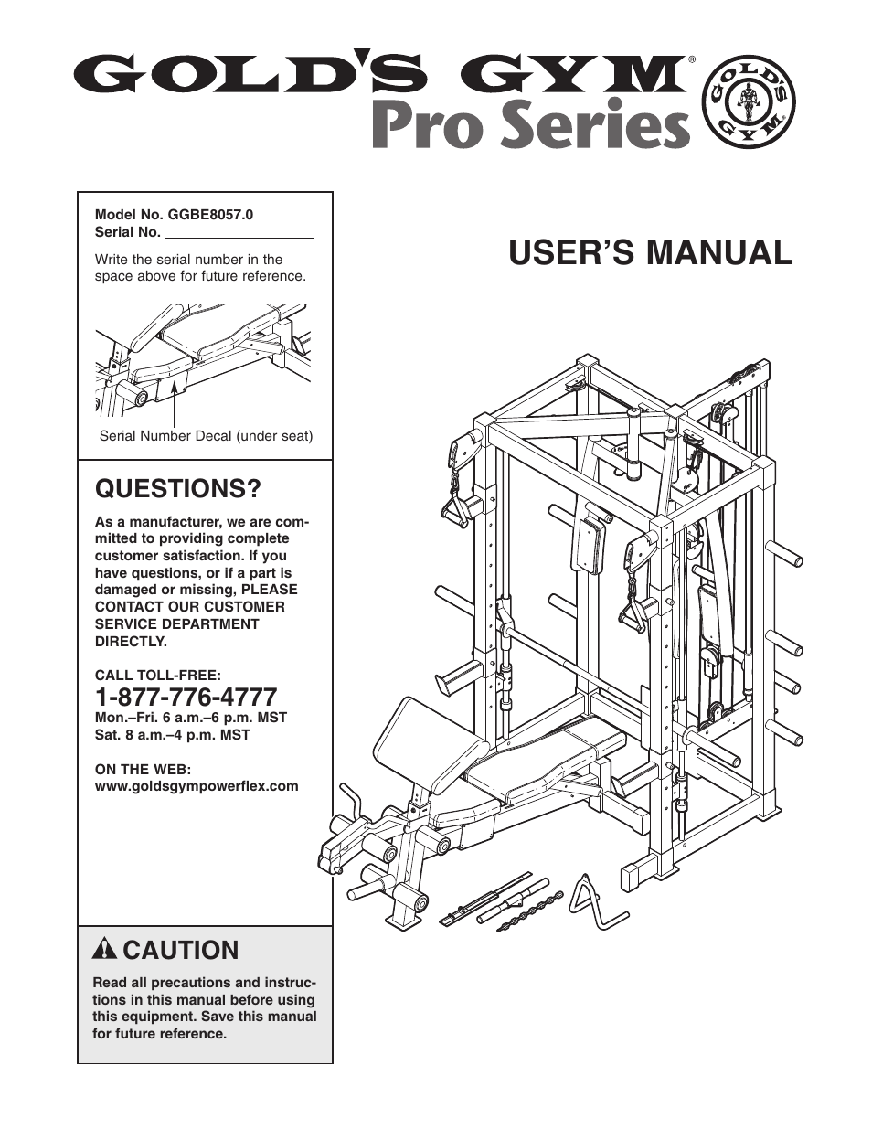 Gold's Gym GGBE8057.0 User Manual | 44 pages