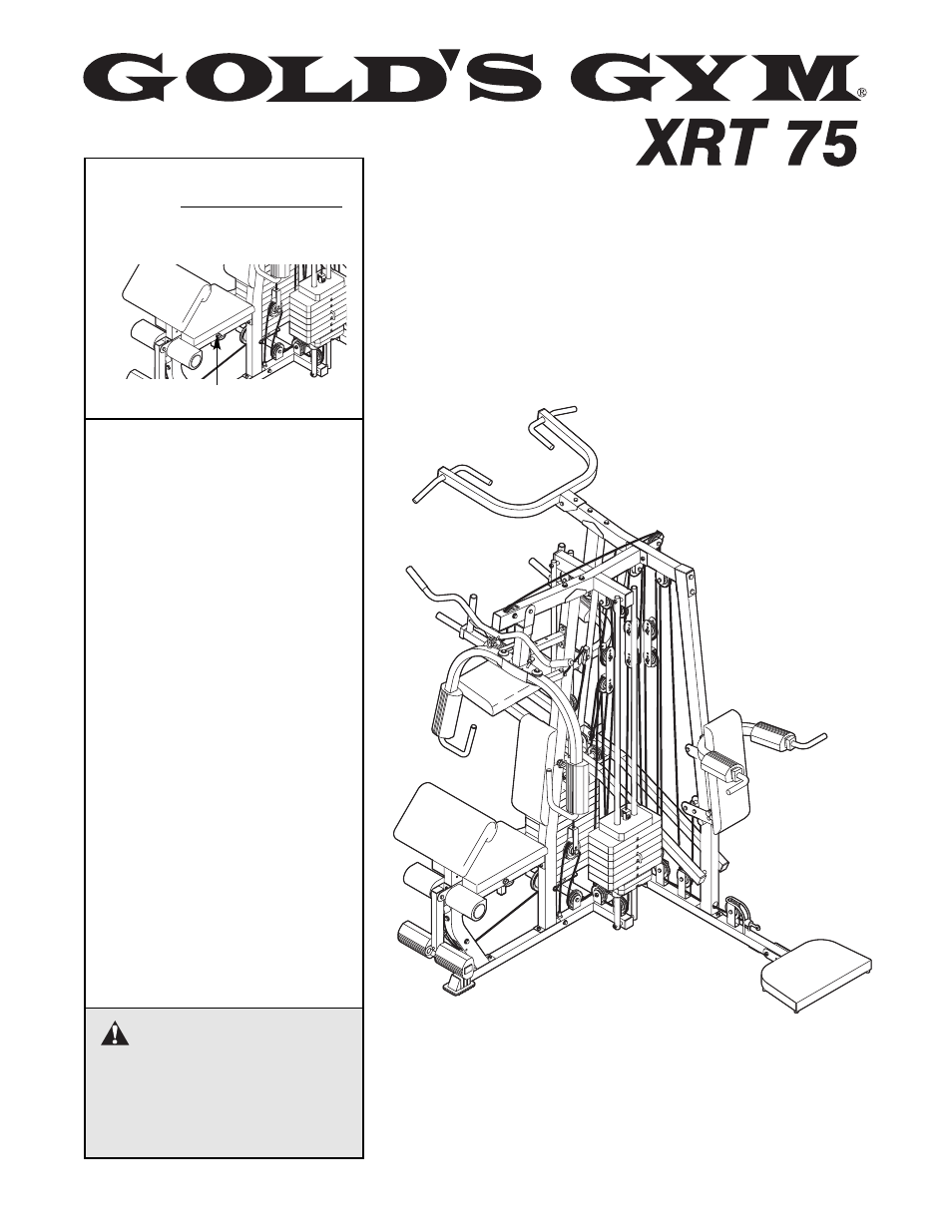 Gold's Gym XRT 75 GGSY69320 User Manual | 42 pages