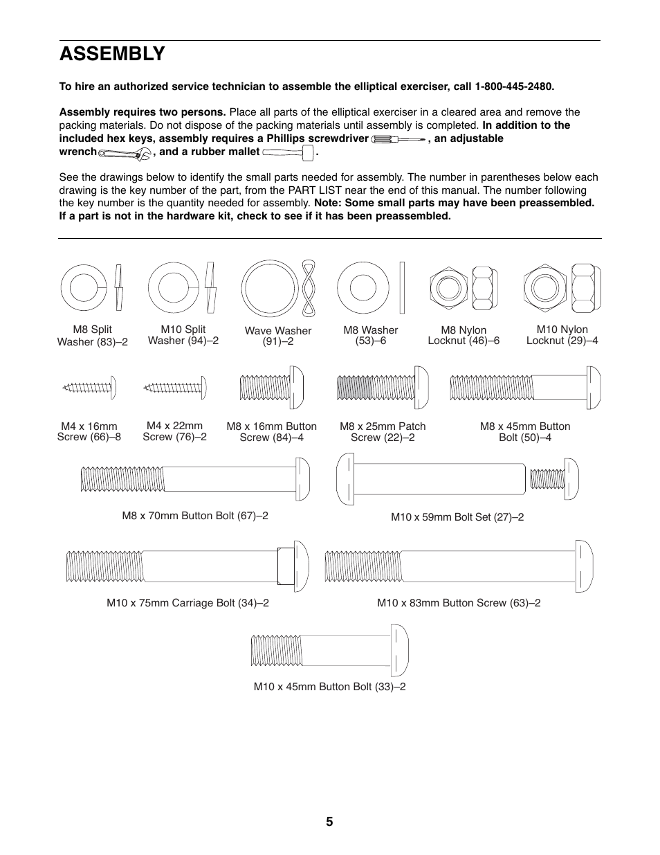 Assembly | Gold's Gym GGEL62707.0 User Manual | Page 5 / 20
