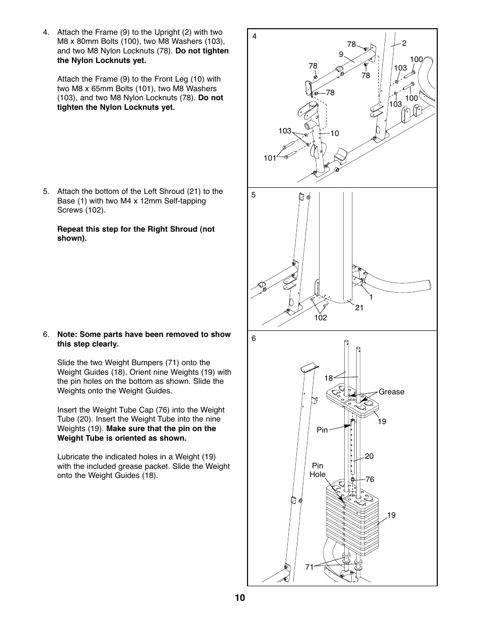 Gold's Gym GGSY3066.1 User Manual | Page 10 / 36