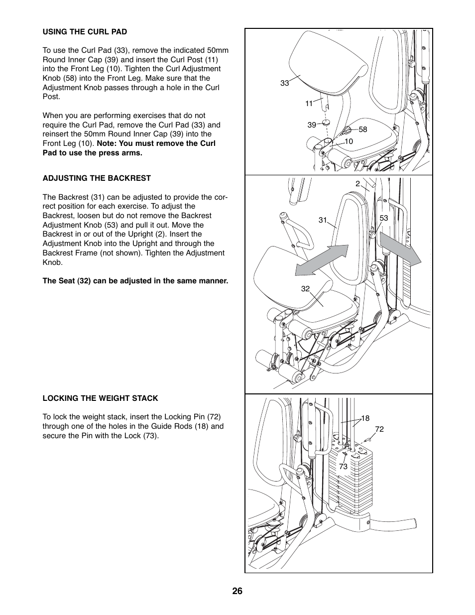 Gold's Gym GGSY3066.1 User Manual | Page 26 / 36