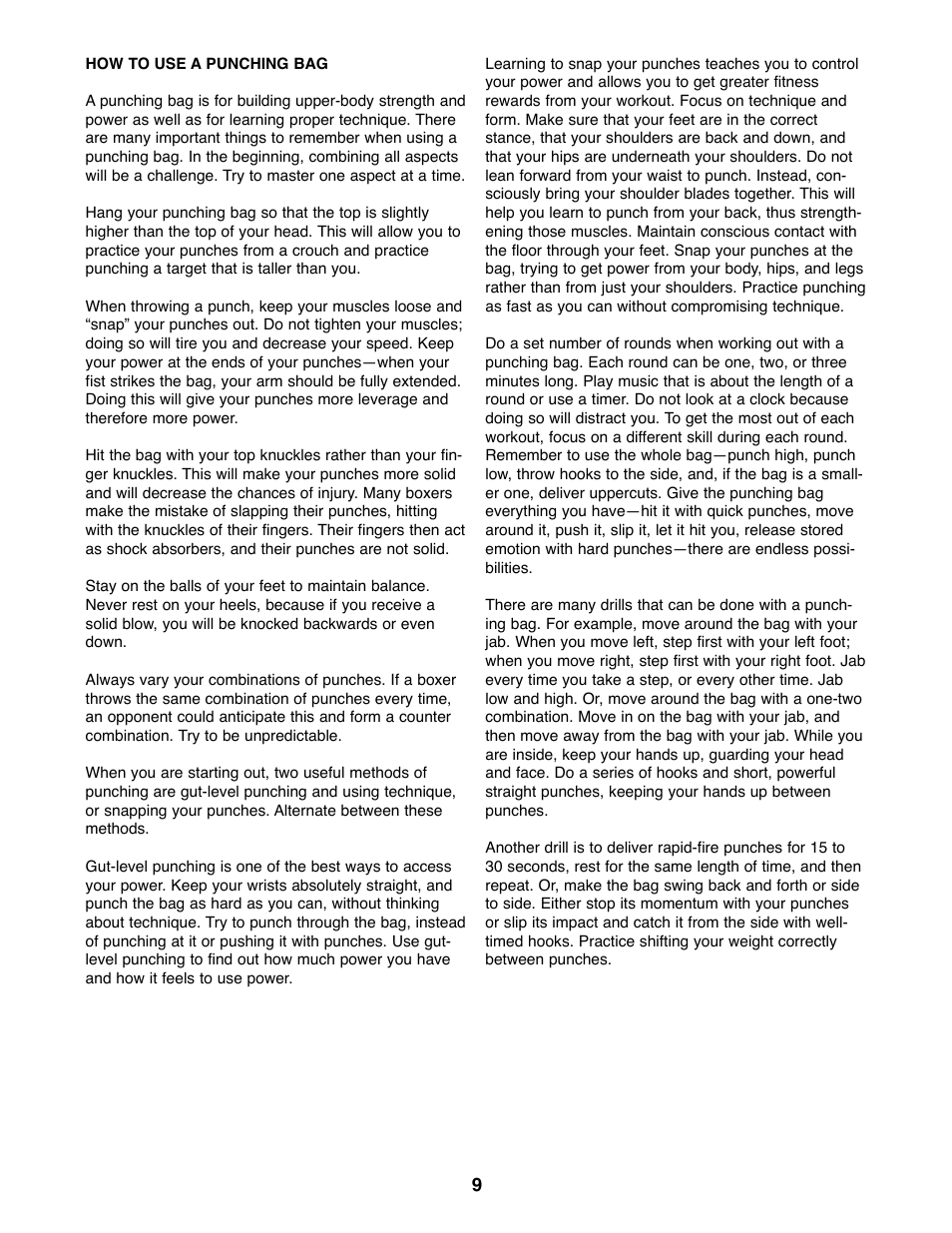 Gold's Gym GACR02 User Manual | Page 9 / 12