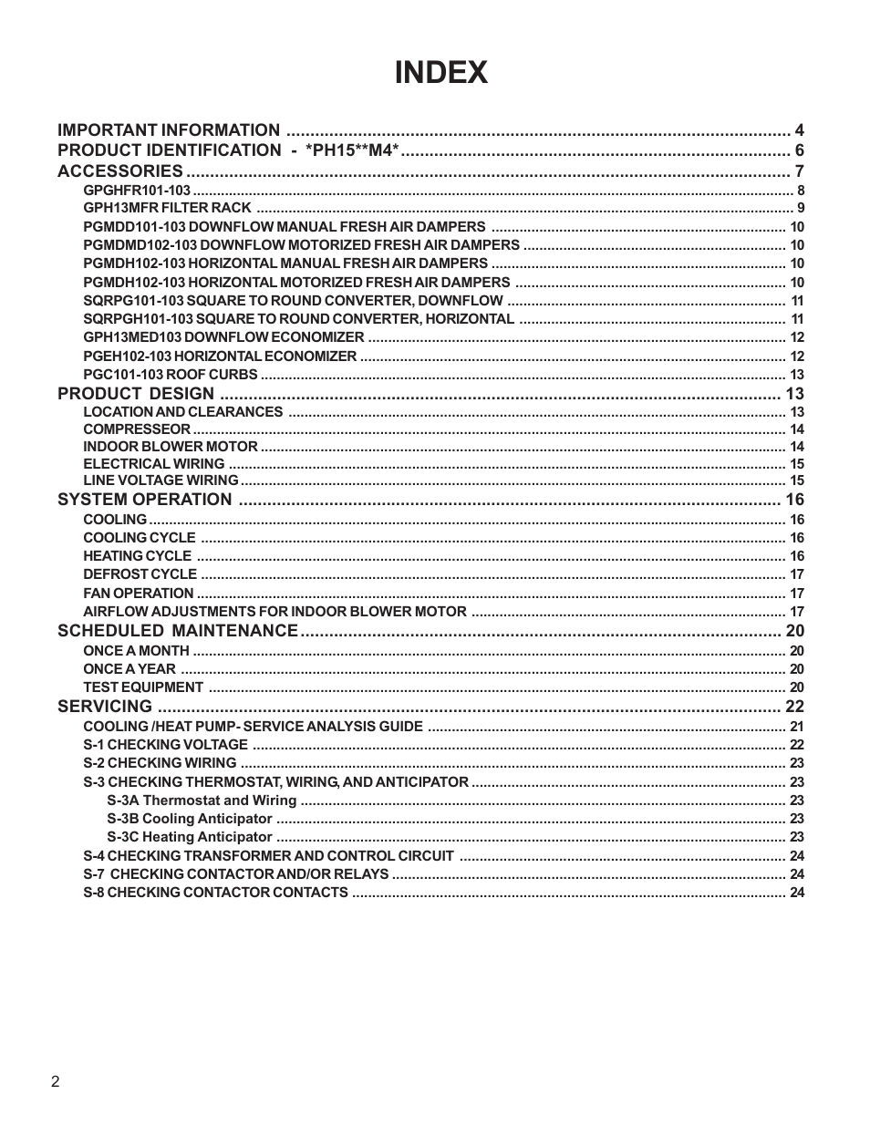 Index | Goodman Mfg R-410A User Manual | Page 2 / 47