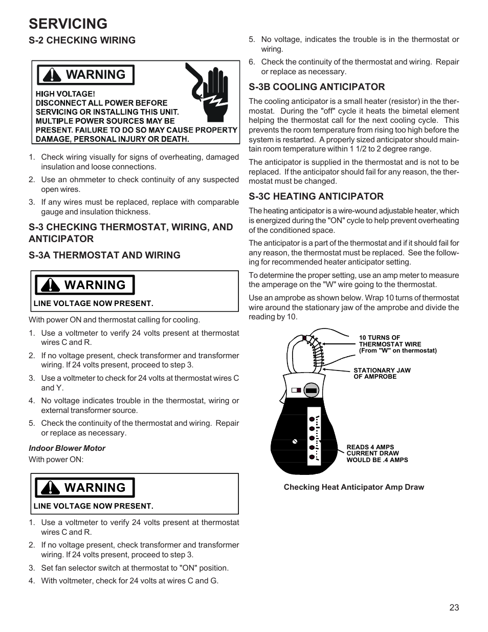 Servicing, Warning | Goodman Mfg R-410A User Manual | Page 23 / 47