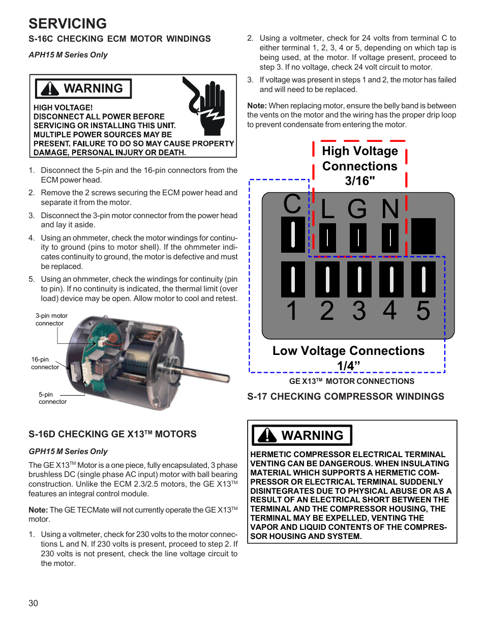Servicing, Warning | Goodman Mfg R-410A User Manual | Page 30 / 47
