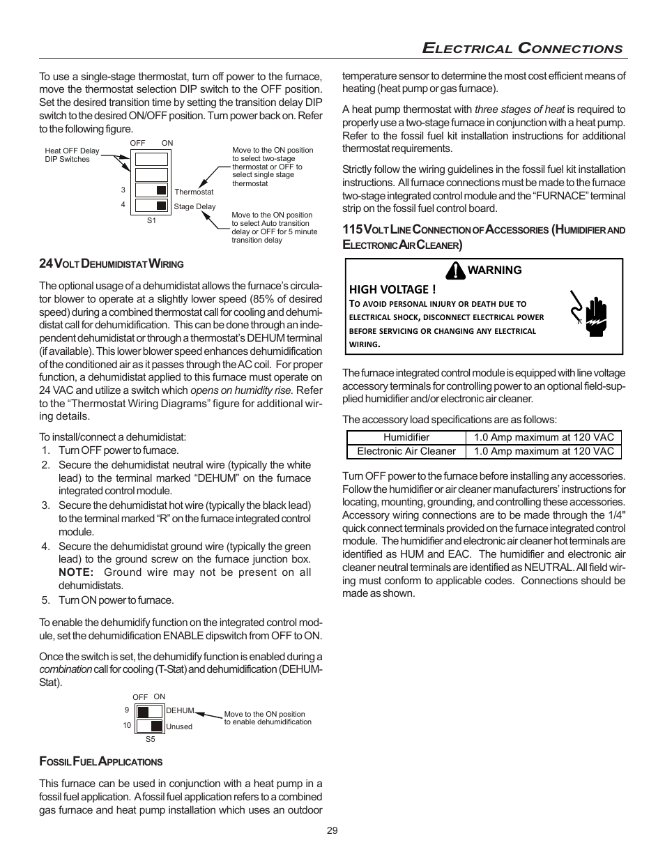 24 v, 115 v, High voltage | Goodman Mfg MVC95 User Manual | Page 29 / 60