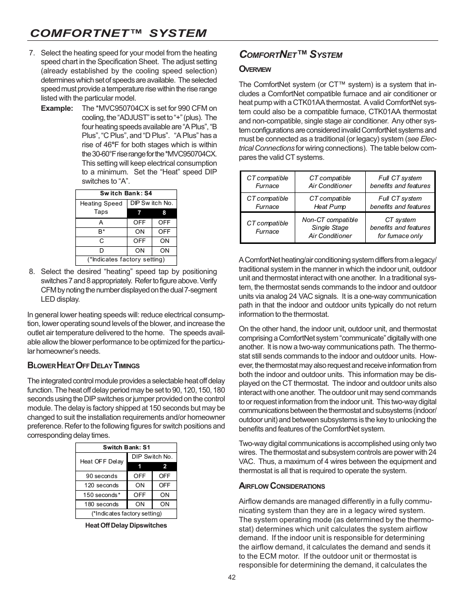 Comfortnet™ system | Goodman Mfg MVC95 User Manual | Page 42 / 60