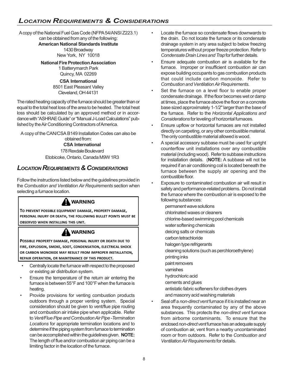 Goodman Mfg MVC95 User Manual | Page 8 / 60