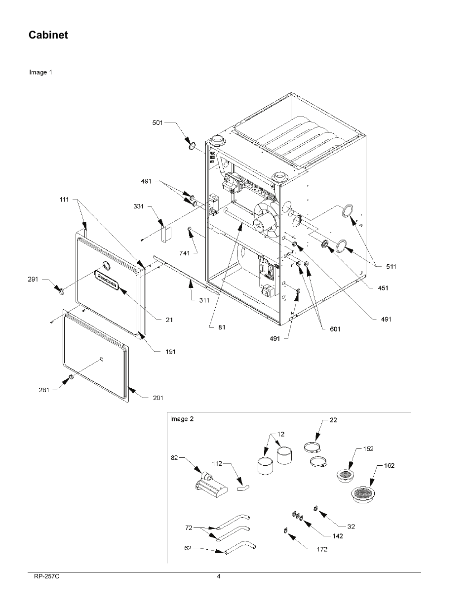 Cabinet | Goodman Mfg GMS91155DXA User Manual | Page 4 / 11