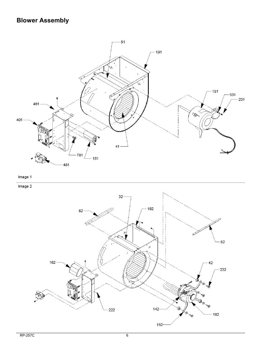Blower assembly | Goodman Mfg GMS91155DXA User Manual | Page 6 / 11