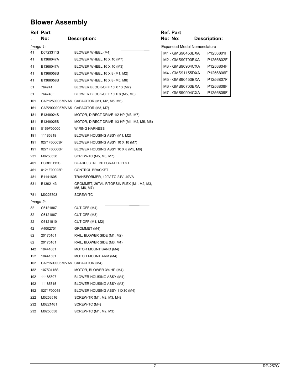 Blower assembly | Goodman Mfg GMS91155DXA User Manual | Page 7 / 11