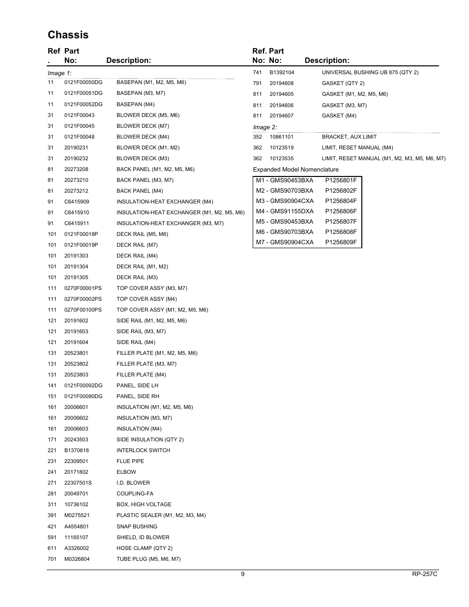 Chassis | Goodman Mfg GMS91155DXA User Manual | Page 9 / 11