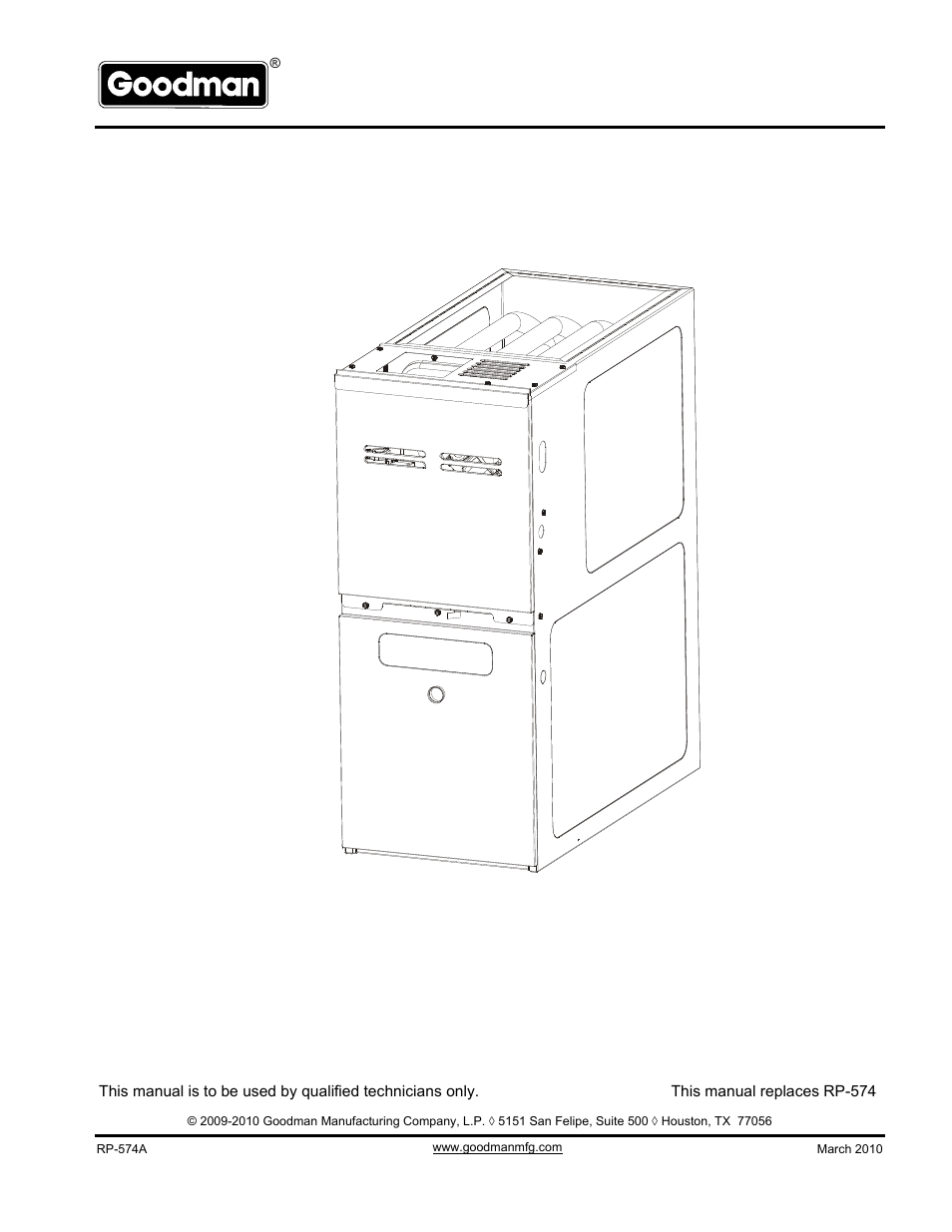 Goodman Mfg GHS80453AXCA User Manual | 10 pages
