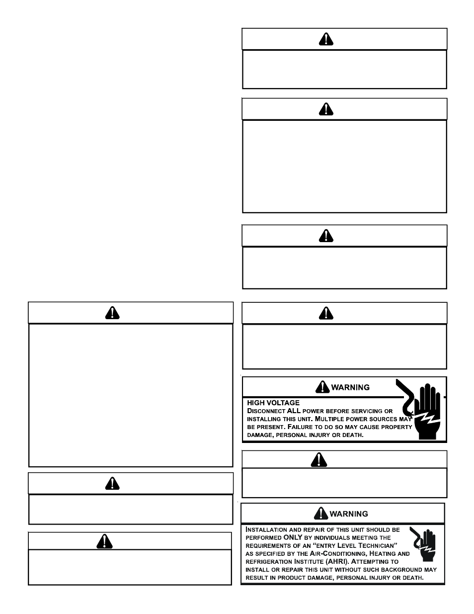 Replacement parts o, Safety instructions, Warning | Goodman Mfg GPG13 User Manual | Page 3 / 40