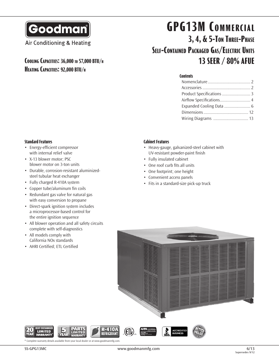 Goodman Mfg GPG13M User Manual | 16 pages