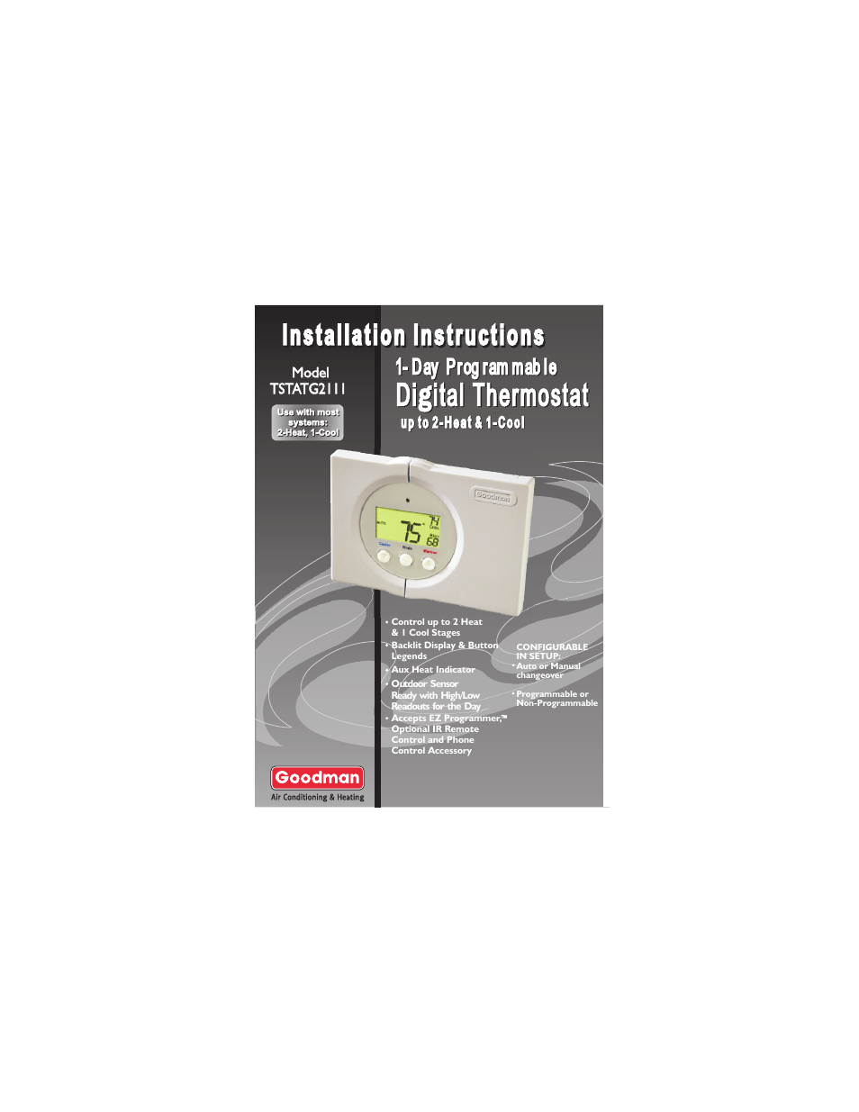 Goodman Mfg TSTATG2111 User Manual | 16 pages