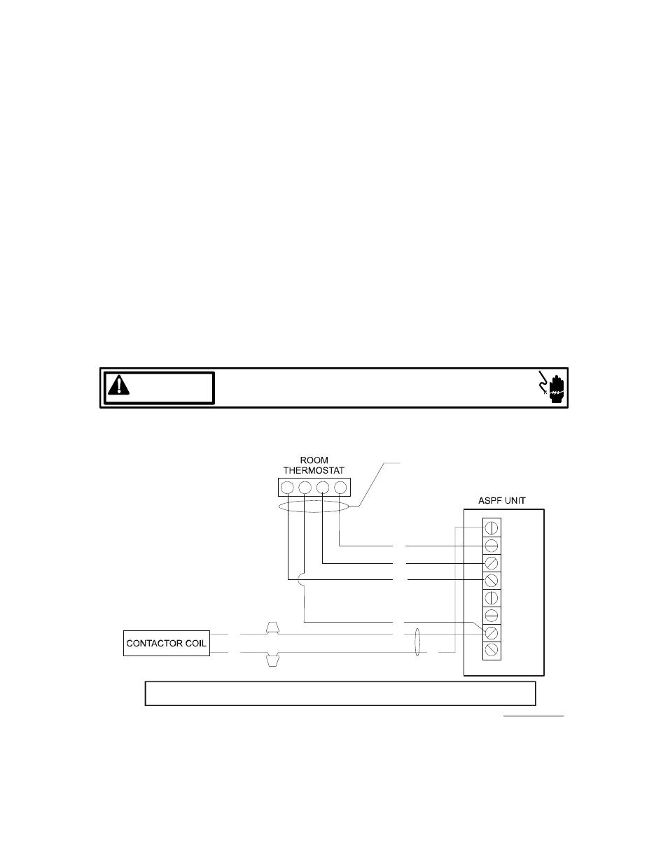 Warning, Aspf thermostat connections, High voltage | Goodman Mfg ARUF User Manual | Page 14 / 20