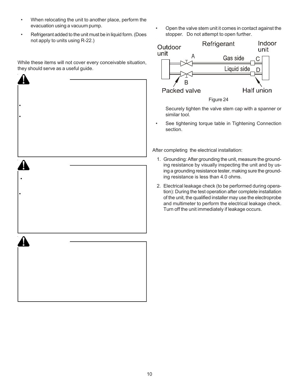 Warning | Goodman Mfg Split Type Room Air Conditioner and Heat Pump 000 &12 User Manual | Page 10 / 12