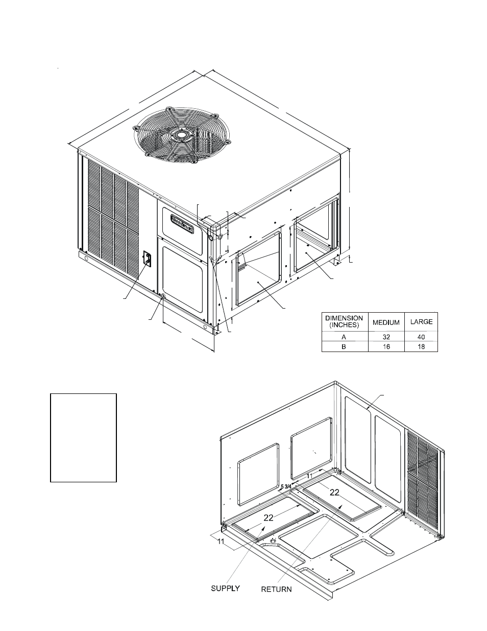 Appendix unit dimensions | Goodman Mfg IO - 395 User Manual | Page 15 / 16