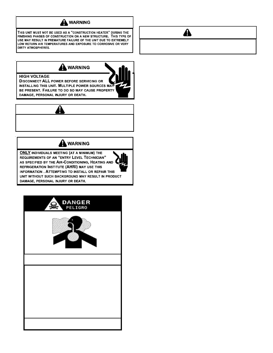 Warning | Goodman Mfg A/GPG13 M User Manual | Page 4 / 36