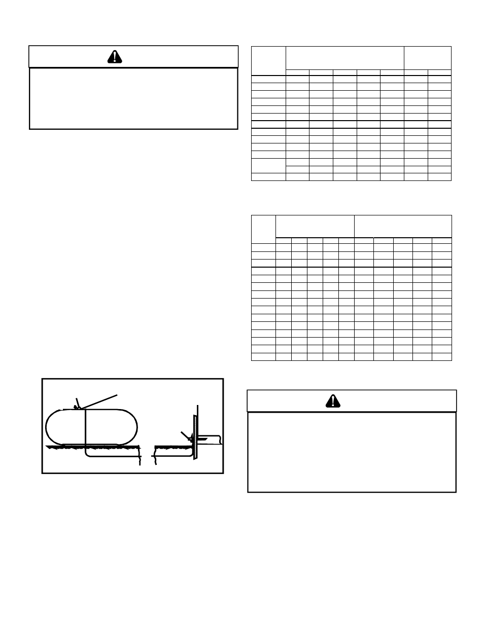 Electrical wiring t, Warning, Propane gas installations | Table 3 - propane gas pipe sizing, Stalactic, Clyde’s, Or john crane, Typical propane gas piping, Hermostat, Ocation | Goodman Mfg A/GPG13 M User Manual | Page 8 / 36