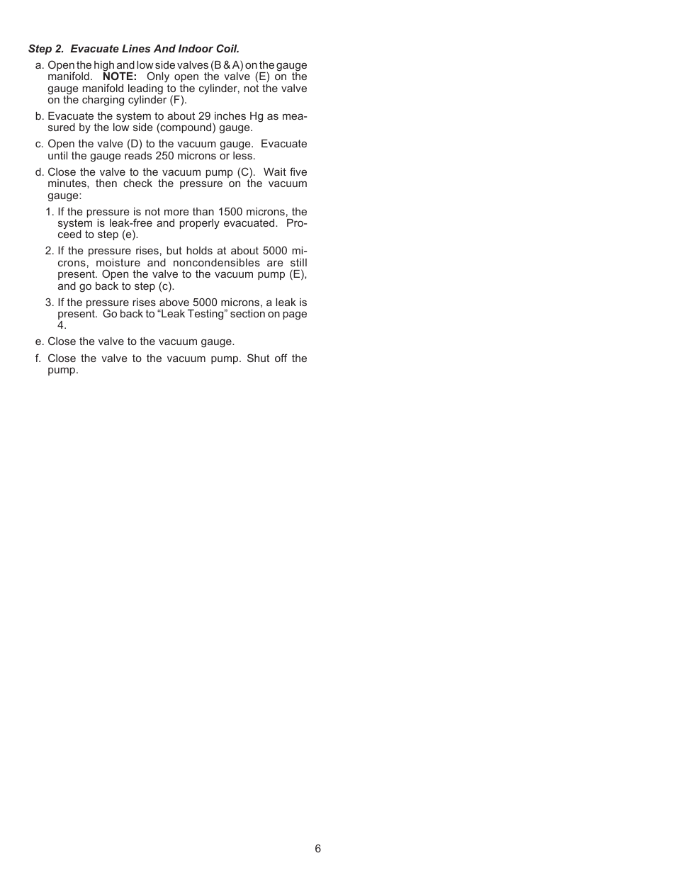 Step 2. evacuate lines and indoor coil, Electrical connections | Goodman Mfg AMANA REMOTE HEAT PUMP RHA**B*D User Manual | Page 6 / 12