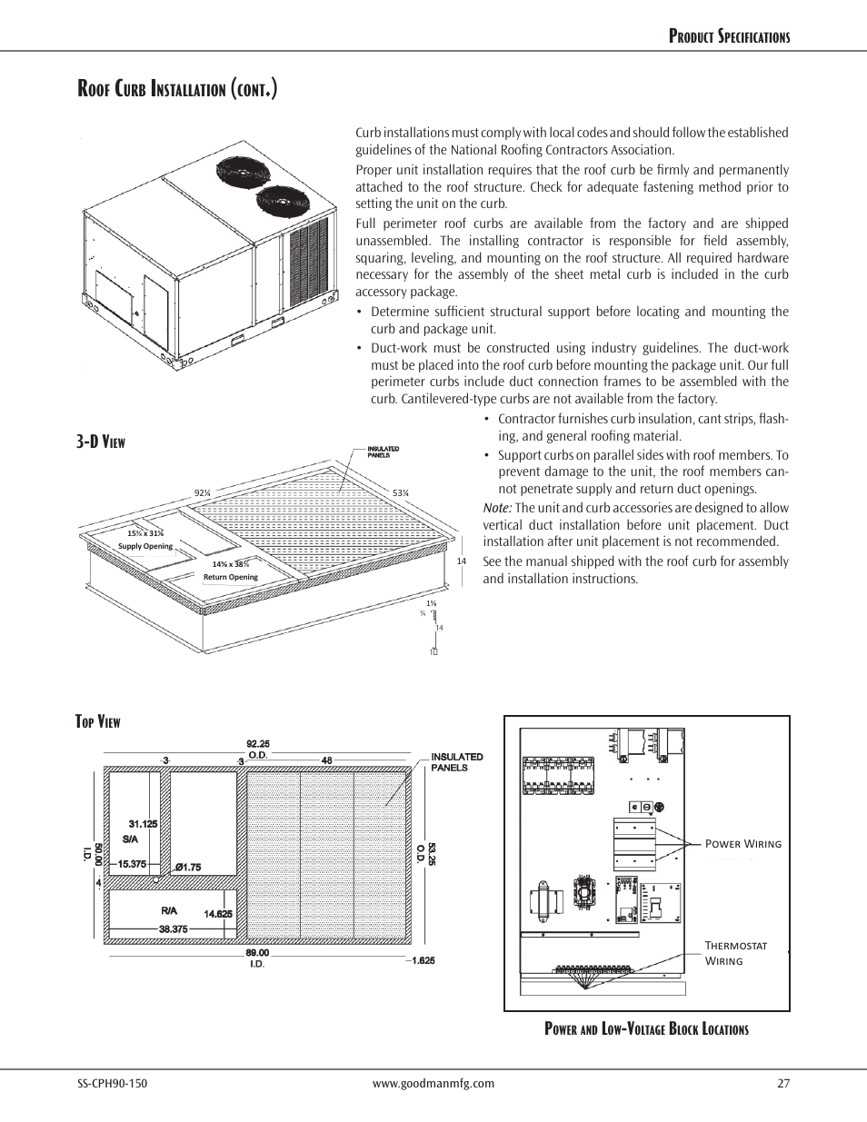 Goodman Mfg CPH COMMERCIAL SS-CPH90-150 User Manual | Page 27 / 36